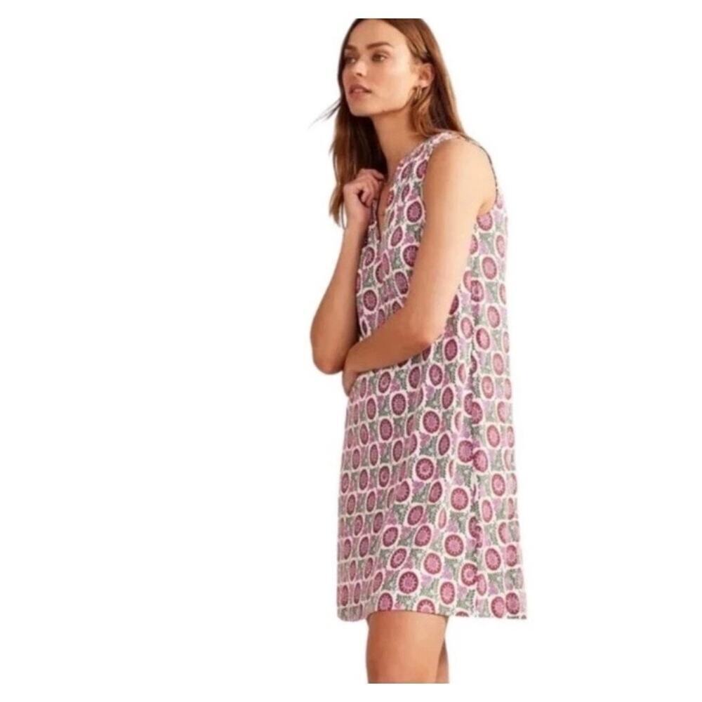 Boden Sleeveless Jersey Shift Dress In Gin Fizz Sunflower - Picture 2 of 9